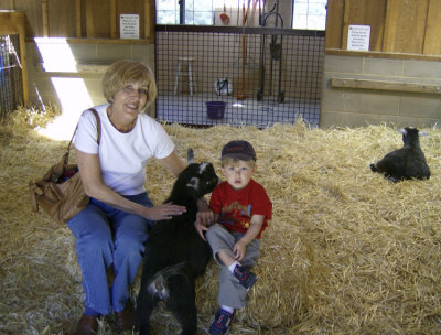 Will, Gigi and a Baby Goat at the Oakland Zoo