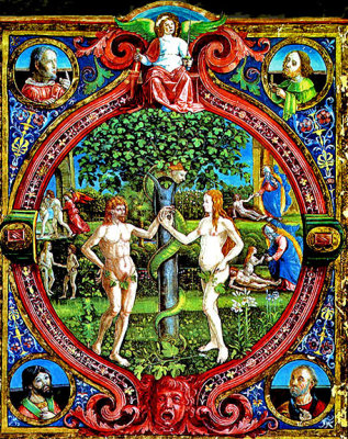 Adam and Eve, miniature, Florence, Italy