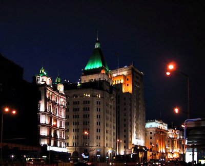 Peace Hotel at night