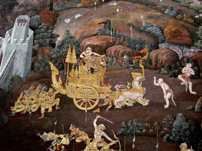 Mural of battle scene