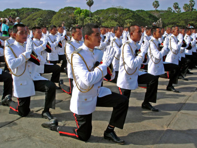 Cadets kneeling