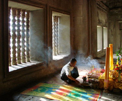 Nun with incense