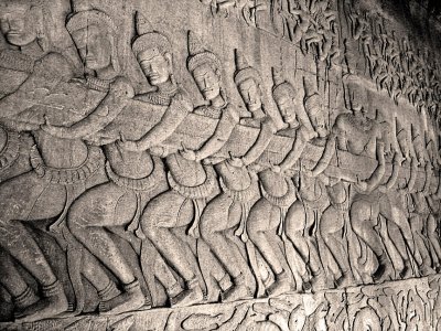 Bas relief: The Churning of the Sea of Milk