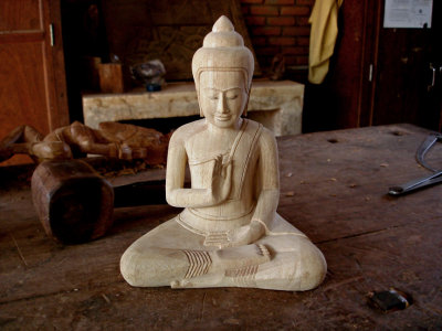 Buddha image carved in wood