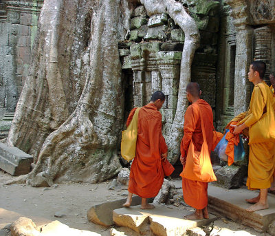 Monks entering