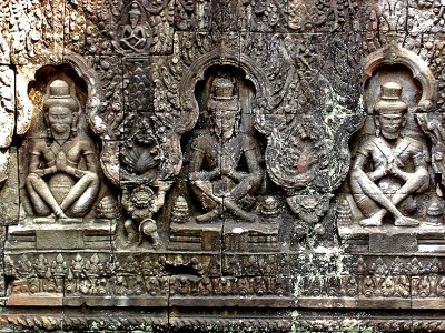 Bas relief of three Hindus