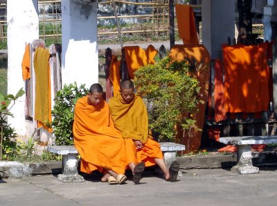 Wat May, a couple of monks hanging out