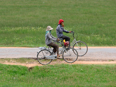 Two women on bikes