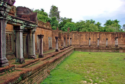 Enclosure wall and moat, south side