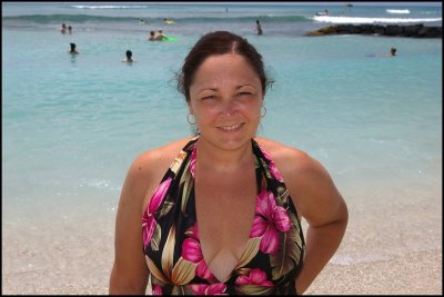 Susan on Waikiki beach