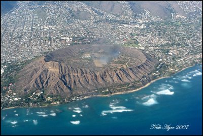 Diamond Head from the airplane