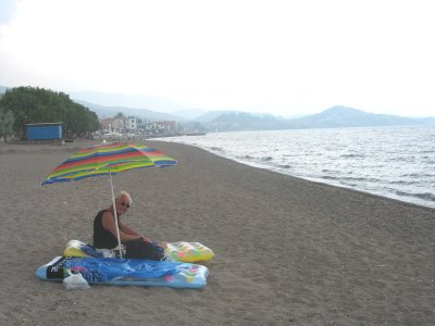 On the beach just before a storm at Petra, Lesvos