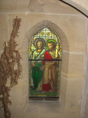 Stained glass window at St.John's Church, Piddinghoe village, Sussex
