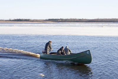Taxi boat on the Moose River at Moosonee November 20th