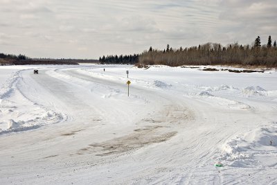 Ice road from Moose Factory to Moosonee