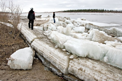 Ice piled on the shore April 30th