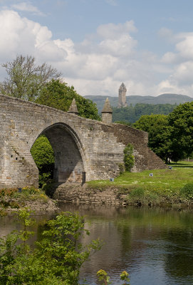 Stirling Bridge with Wallace Monument in the distance, Scotland