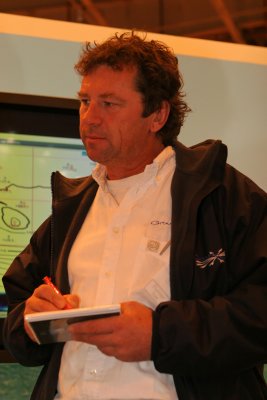 Lionel Lemonchois, skipper du trimaran ORMA Gitana 11 vainqueur de la Route du Rhum 2006