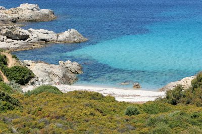 Photo prise  bord du petit train qui va de l'Ile Rousse  Calvi