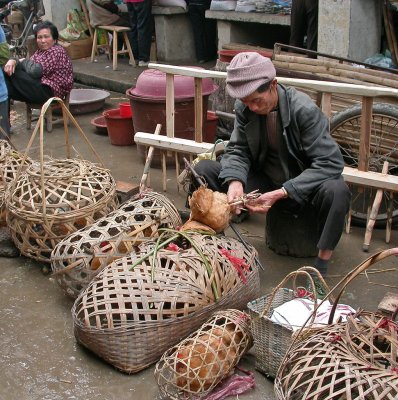 Un march typique d'un petit village de la  rgion de Yangshuo