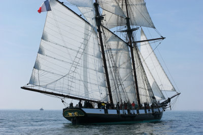 La Recouvrance sous voiles en baie de Quiberon