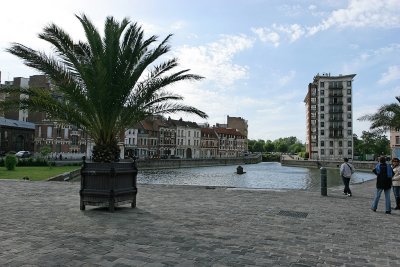 Visite de la ville de Lille - le quai du Vault dernier bassin d'eau de Lille