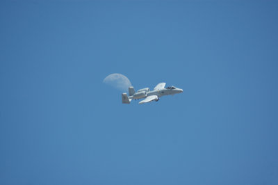 A-10 Warthog over moon