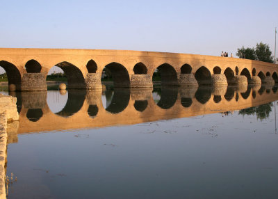 Shahrestan Bridge at sunset