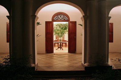 The Kandy House entrance at night