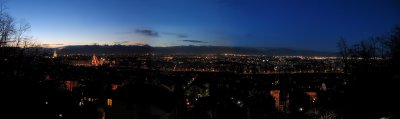 Night over the Alps