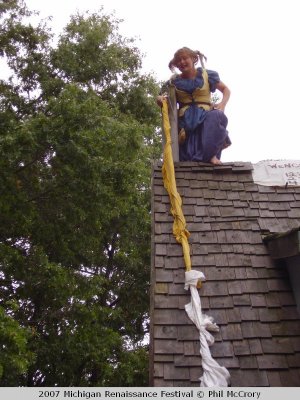Girl on a roof