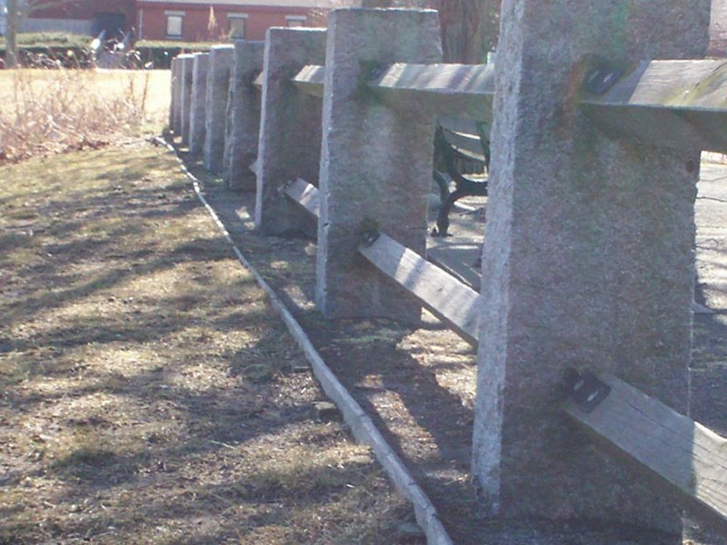 Perspective shot of a stone fence at Heritage State Park.