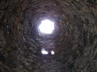 Looking straight up through the chimney.