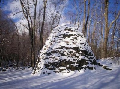An old pottery kiln in Western Massachusetts, probably about thirty feet tall.