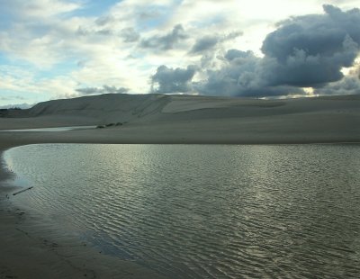 Water in the sand dunes