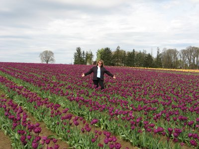 Marlene in Purple Tulip Heaven! 2008