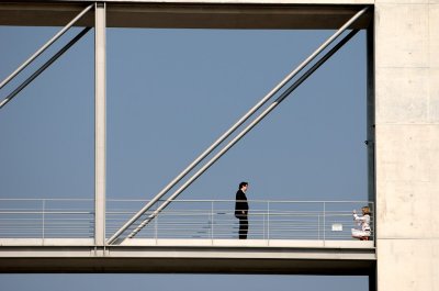 From a pedestrian bridge by the river Spree