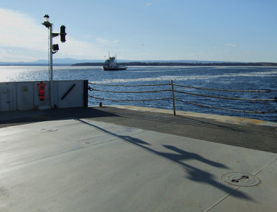 Headed for flow ice on the Cumberland Head crossing.