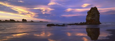 Shag Rock at sunset, Christchurch, Canterbury, New Zealand