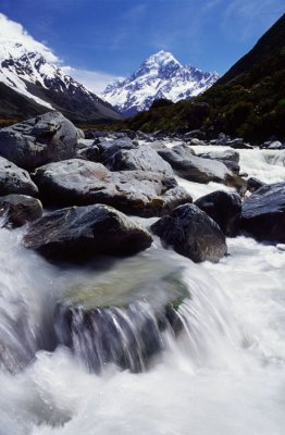 Hooker River and Mount Cook, Canterbury, New Zealand