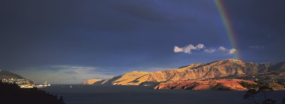 Rainbow over Lyttelton Harbour, Canterbury, New Zealand