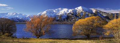 Lake Benmore and late autumn colours, Canterbury, New Zealand