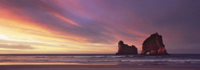 Sunset, Archway Islands, Wharariki Beach, Golden Bay, New Zealand