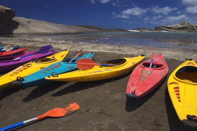 Kayaks by the Lagoon, Castlepoint, Wairarapa, New Zealand