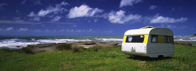 Lone Caravan near East Cape, Bay of Plenty, New Zealand