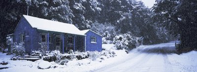 Snowing at Arthurs Pass, Canterbury,  New Zealand