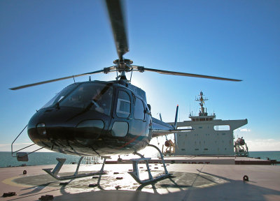 Helicopter on the hatch.