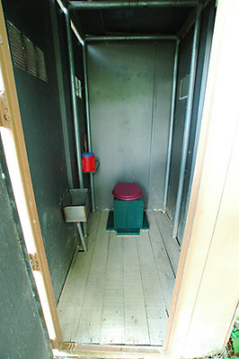 The outhouse was remodeled by Owen and Raymond.