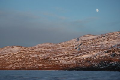 Moon over Kangerlussauq