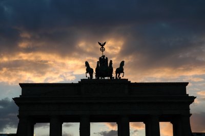 Brandenburger Tor on fire, Berlin